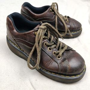 Dr. Martens 9861 90s Y2K Chunky Oxford Lace Up Brown Leather Shoes Ladie…